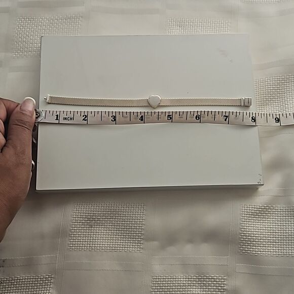 Pandora Authentic Mesh Bracelet With Heart Charm Gold - Picture 11 of 16